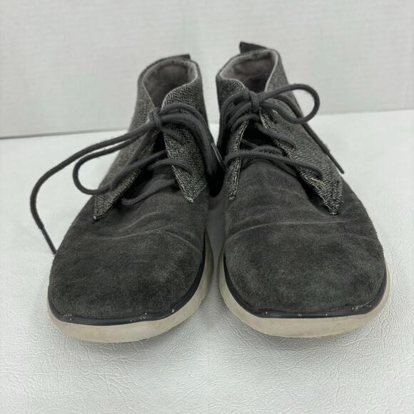 Eddie Bauer Atlas Cloudline Chukka Ankle Boots Gray Suede and Herringbone Size 8 - Picture 3 of 9